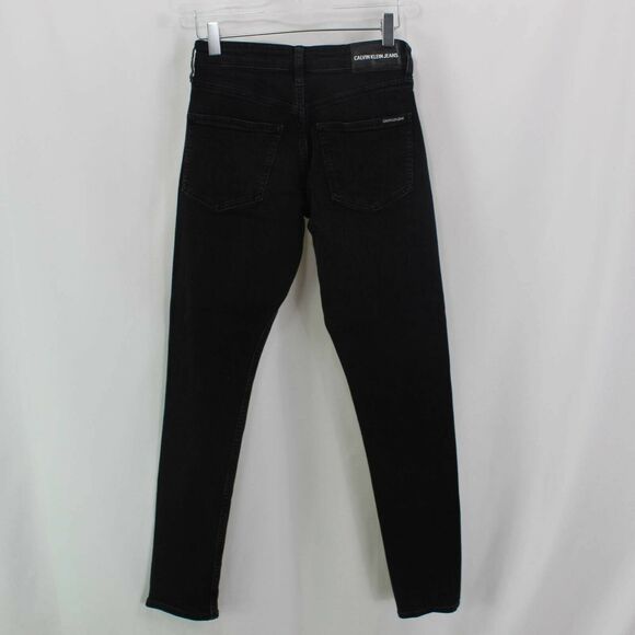 Calvin Klein Jeans Womens Slim Skinny Denim Black Pockets Mid Rise - Picture 6 of 10